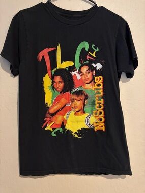 TLC No Scrubs Graphic Tee 90s R&B Band Shirt Vintage Style- Size S